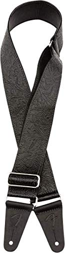 Fender© »Tooled Leather Sangle » Sangle pour Guitare et Basse – 5cm de large – Noir - Les Beatles, Paul McCartney, John Lennon, RIngo Starr, George Harrison Fender©"Tooled Leather Sangle" Sangle pour Guitare et Basse - 5cm de large - Noir – Image 4