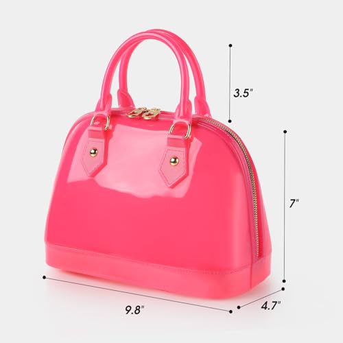 Image of Jelly Crossbody Purse Shoulder Bag, Candy Color Tote Satchel Top-Handle Handbags for Women