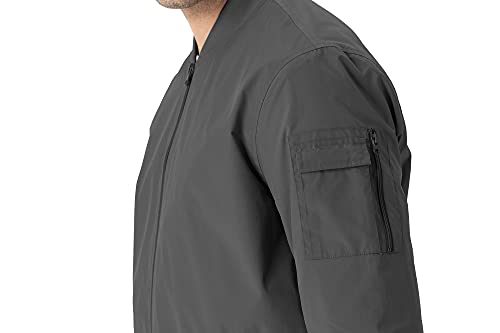 Ysento Men's Windproof Windbreaker Lightweight Casual Softshell Flight Bomber Running Jackets Dark Grey M #TOP5