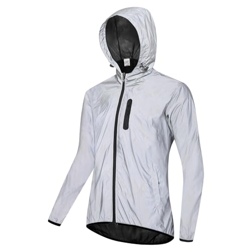 Chaqueta impermeable reflectante para ciclismo hombre