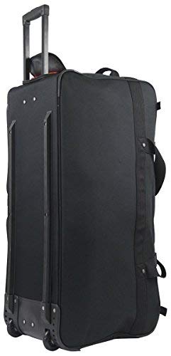 Amaro Standard Large Rolling Duffle Bag, Wheeled Travel Camping Bag, Black/Grey, 33 inch