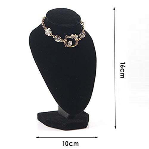 10 Bustes Présentoirs Bijoux Velours Noir Support Collier Pendentif - 3