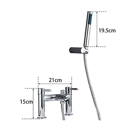 Robinet cuivre double trou JCAKES mélangeur haut de gamme chrome brillant pour baignoire