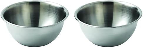 Dexam 17830425 Stainless Steel Mixing Bowl, 2.0 Litre, Silver (Pack of 2)
