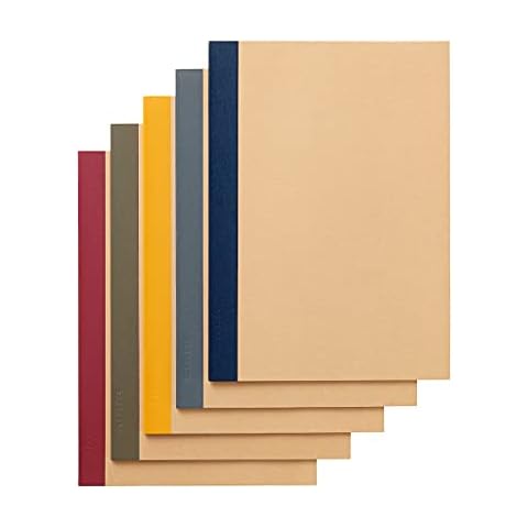 MUJI Set of 5 Notebooks 30 Sheets, Color Ruled B5 76316145 Multicolor Cover
