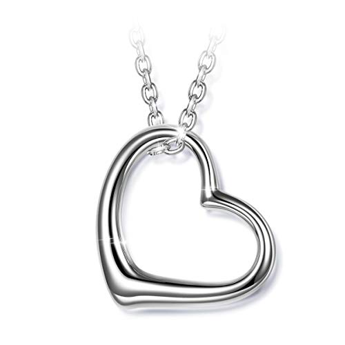 J.NINA Necklaces for Girlfriend 925 Sterling Silver Necklace Heart Necklaces for Women Love Necklace Pendant Necklace for Her Jewelry Gifts for Girls Necklace Dainty Necklace for Mother Daughter Necklace
