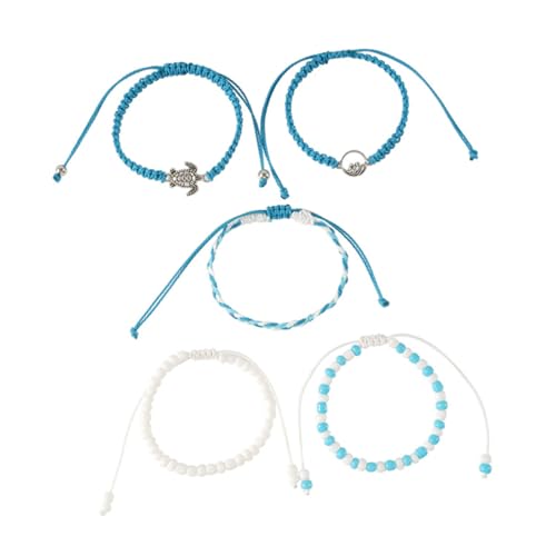Bracelet tissé à perles cadeau femme style plage tortue lot de 5 tendance