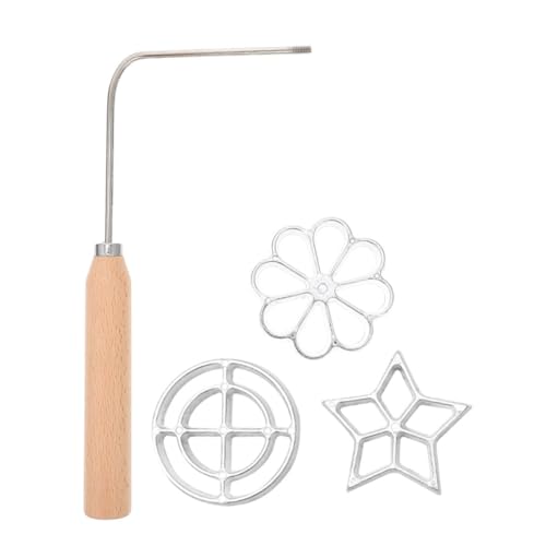 MOLUCKFU 1set Fried Snack with Handle Non-stick Household Kitchen Gadget for Making Oil Dumplings Radish Cakes and Shrimp Cakes Kit for Easy Cleaning