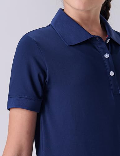 Image of Liberty Pro 3 Pack Youth Girls Short Sleeve Golf Polo Shirts | Collared Shirts, 3-Button Placket, Moisture Wicking Tops for Kids, Teens, School Uniform, Golf, Tennis