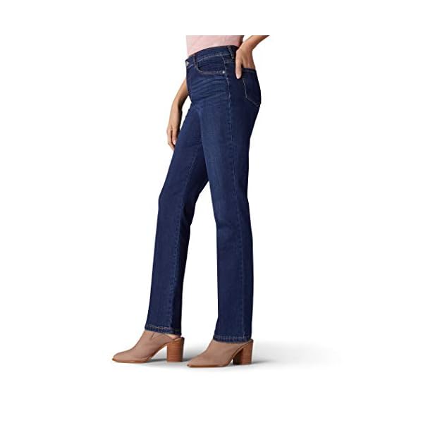 Lee-Womens-Petite-Instantly-Slims-Classic-Relaxed-Fit-Monroe-Straight-Leg-Jean Lee Women's Instantly Slims Classic Relaxed Fit Monroe Straight Leg Jean, Ellis Blue, 10 Petite