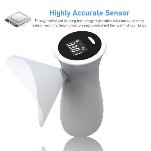 SENECESLI Incentive-Spirometer, Atemübungsgerät für die Lunge, Großes Hochauflösendes Display, für Sportler und Studenten
