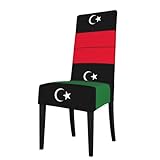 Fgwaauh Esszimmerstuhlhussen mit libyscher Flagge, abnehmbar, waschbar, für Küche, Esszimmer, universelle Passform, für Zuhause, Restaurant, Bankett