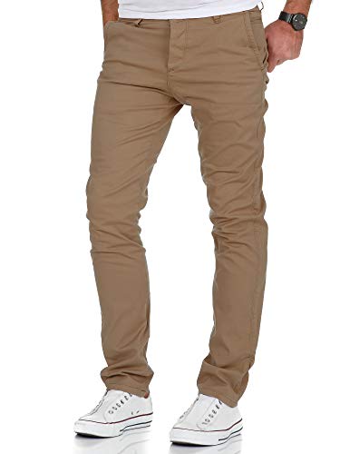 Amaci&Sons Herren Slim Fit Stretch Chino Hose Jeans 7010-09 Beige W34/L34