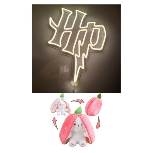 Image of EITHEO Stuffed Animal Plushie Stuffed Toy for Kids (Neon HAP + Bunny)