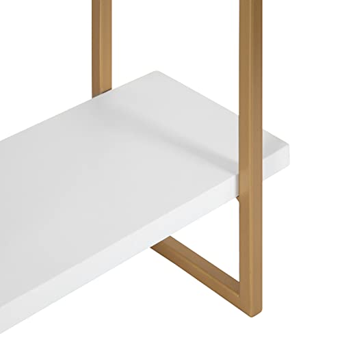 Kate And Laurel Leigh Modern 3 Tier Wall Shelf, 20 X 30, White And Gold, Decorative Contemporary Glam Multi-Tiered Shelf Wall Organizer For Storage And Display #TOP7