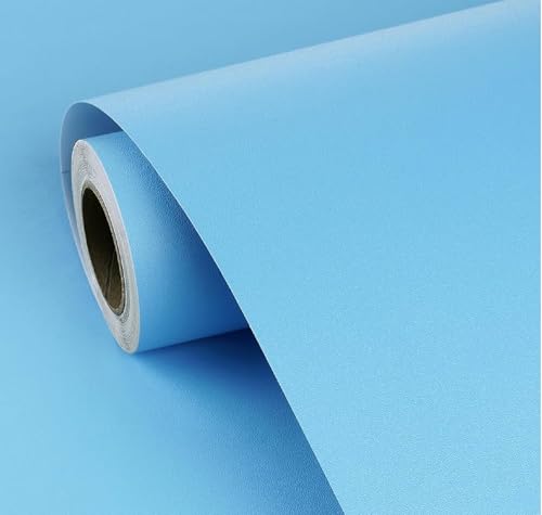 Image of ONETON Peel and Stick Sky Blue Matte Contact Paper Waterpoof Self Adhesive Decorative Wallpaper for Wall Kitchen Wallpaper for Bedroom (Sky BLU MATT WP, 24x80 inch)