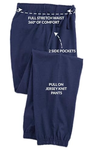 Men's Knit Jogger Sweatpants in Lightweight Cotton Blend Fabric-Pull On Elastic Waist 360degree Full Stretch,Side Seam Pocket2