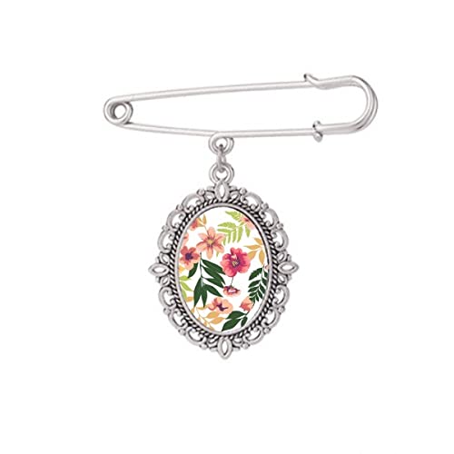 Broche aquarelle fleurs pour robe et chemise, taille M