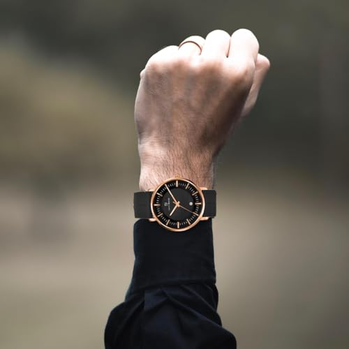 Image of SANSI MAYO Analog Watch for Men with Silicone Band | Magnetic Lock Strap | Japanese Quartz Movement | Water Resistant | Formal & Casual Wristwatch Gift