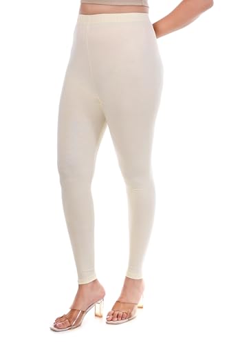 Image of TPF Women Solid Cotton Lycra Stretchable Leggings | Comfortable Ankle-Length Slim Fit Leggings for Women & Girls | Soft, Breathable Wear Bottoms