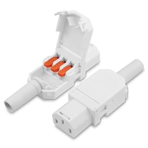 JSADZKJ Lötfreier Schnellanschluss-IEC-C13-Ne... abnehmbare IEC320-C13-Steckdose (10 A, 250 V), für Kabelreparaturen/-verlänger... und Heimwerkerprojekte mit Desktop USV und PDU