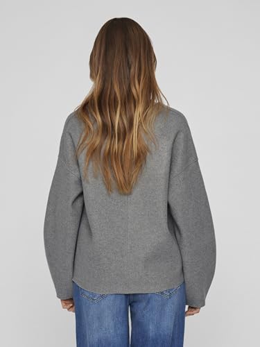 Chaqueta femenina de Vila con cuello en V gris y acabado premium 3