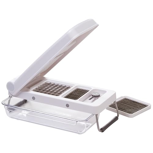 PL8 Professional Chopper, White - Multi-Functional Vegetable Chopper, Dicer, and Mincer with Sturdy Stainless Steel Frame, Perfect for Onions, Tomatoes, and More