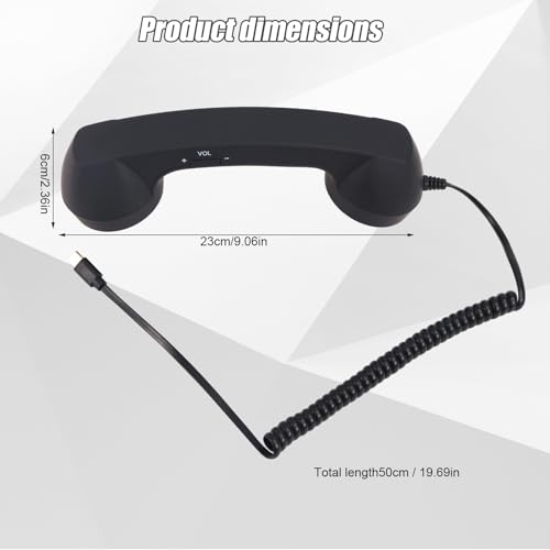 Combiné rétro Type C microphone haut parleur téléphone vintage années 90 pour Android iPhone - 2