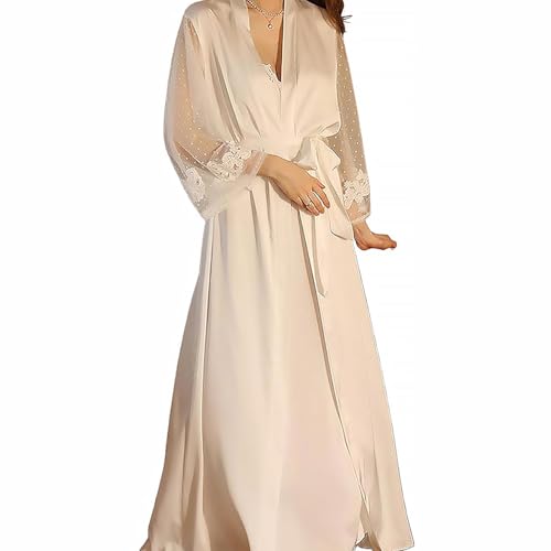 Robe de chambre femme longue en satin pour matins cocooning chic
