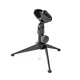 Verstellbar von 140-200 mm. MUSIC STORE Tischstativ Spider, Mikroständer, Höhenverstellbar 140-200mm, Robustes Metall, Schwarz, Leicht Verstaubar, Ideal für Sitzende Tätigkeiten