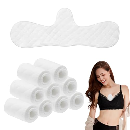 GGUFAY 10 Pcs Forros de Sujetador de Algodón para Mujer, Forros de Sudor Debajo de Senos, Pecho Sujetador Reutilizables, Erupción de Sudor Almohadilla, Almohadillas Absorbentes de Sudor