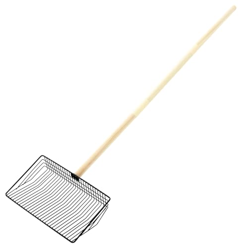 Large Metal Chicken Poop Scooper, Chicken Litter Scoop with 3-in-1 Detachable Wood Handle (12 to 42 inches), Chicken Poop Cleaning Tools, Cat Litter Scoop, Poop Shovel for Cats Dogs Chicken Poop