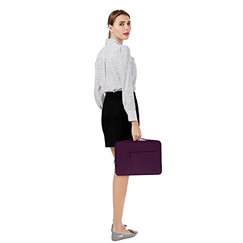 Image of MOSISO Laptop Sleeve Compatible with MacBook Air 13 inch M2 M1 2023-2018 /Pro 13 inch 2023-2016, Polyester Multifunctional Briefcase Bag,Magenta Purple