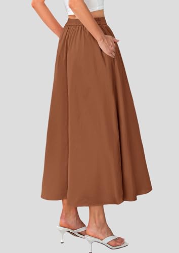 PRETTYGARDEN Women's Maxi Skirts 2025 Summer Trendy Ruffle High Waisted Casual Long Flowy Skirt with Pockets - Image 3