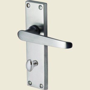 Golden Grace Victorian Scroll Bathroom Door Handles Satin Chrome 150 x 40mm