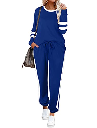 Image of Aloodor Sweatsuit for Women 2 Piece Outfits for Womens Crewneck Sweatshirts Pullover