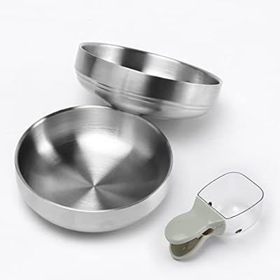 Cat Bowls Stainless Steel 304, NATRUTH 2 Pcs Cat Bowl, Cat Food and Water Bowls, Safe and Healthy Multi-purpose Cat Feeding Bowl, Pet food Bowls for Cats and Small Dogs
