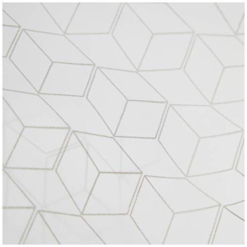 MSV Shower curtain Premium 180x200cm Mozaik argent, W 7.9" x L 11.8" (1 Panels) - Image 4