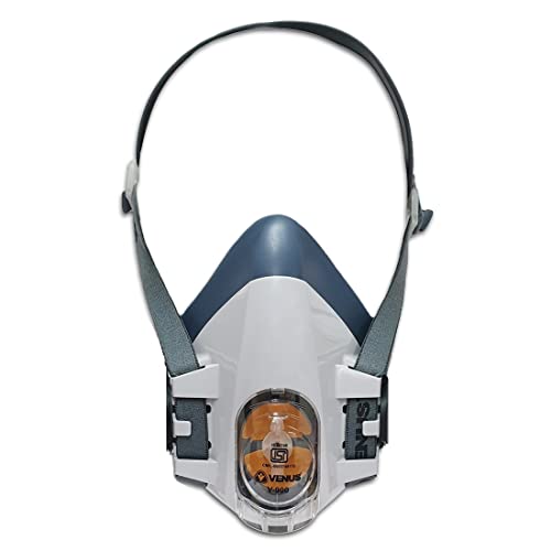 VENUS - V-900 - Half Face Reusable Respirator Mask without Cartridge - ISI Certified, Anti-Pollution Dust Respirator, Use with Gas Filters, Respiratory Protection