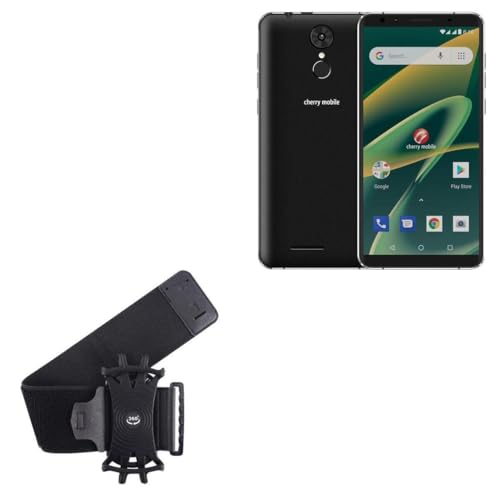 BoxWave Holster Compatible with Cherry Mobile Flare J3 Max - ActiveStretch Sport Armband, Adjustable Armband for Workout and Running - Jet Black