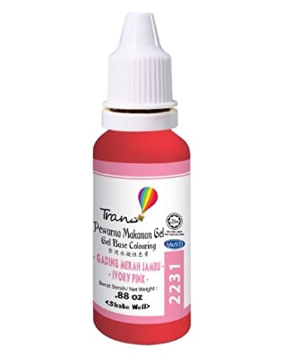 Trans Colorante alimentario a base de gel (2231 rosa marfil) 0.88oz. Solo se necesita una pequeña cantidad para tener un increíble efecto de color.