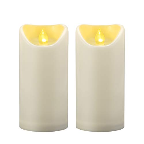 CANDLE IDEA 2 Stück 7,5 x 15 cm wasserdichte Kerzen für draußen mit...