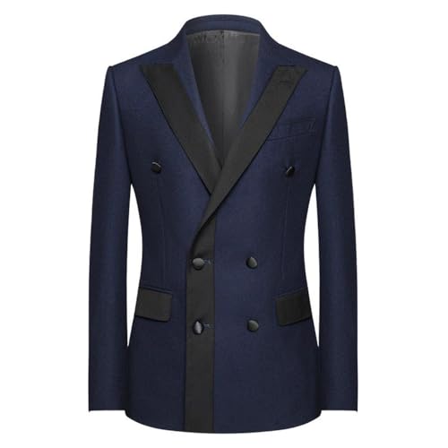 Veste de costume homme décontractée Kromoc blazer croisé à revers en pointe