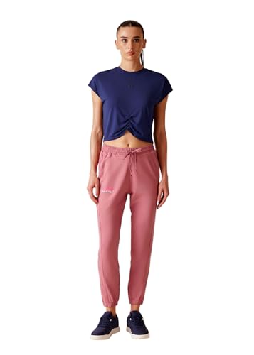 Image of STRCH Women's Regular Fit Activewear Crop T-Shirt | Round Neck Short Sleeve Gym Top | Stretch Workout T-Shirt for Yoga, Running & Training | Crop Length