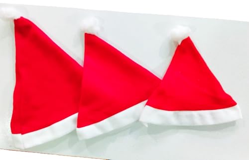 Image of Niku Santa Christmas Cap Hat for Adult & Kids | Family Pack of 3 | Comfortable Soft | Christmas Decorations Items