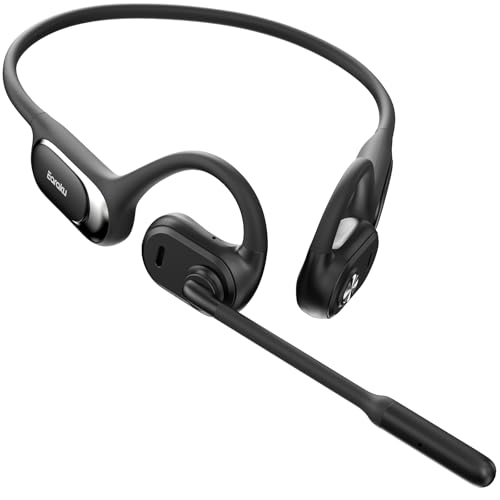 【超クリア通話・50分急速充電】Earaku(イアラク) ヘッドセット Bluetooth 10分間充電で12時間連続通話可能 最大19時間連続使用 通話専用イヤホン 270°回転マイク DSPチップ内蔵で雑音除去 デュアルEQモード切替 オープンイヤーヘッドホン マルチペアリング対応 テレワーク/リモート/Web会議/コールセンター/在宅勤務/ビジネスヘッドセット(MicCuff J200)