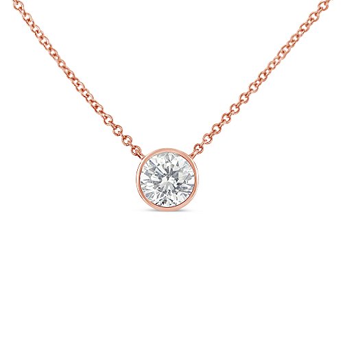 Original Classics 10K Yellow Gold Bezel-Set Diamond Solitaire Pendant Necklace (0.5 cttw, H-I Color, SI2-I1 Clarity)