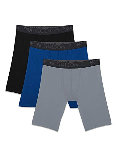 Image of Fruit of the Loom Men's 3-Pack Breathable Long Leg Boxer Brief