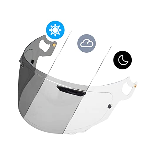 VAS-V MAX Vision Photochromic Shield Visor for Corsair-X, Signet-X, Quantum-X, DT-X, Defiant-X, Regent-X Motorcycle Helmets (Photochromic [Clear/Smoke])