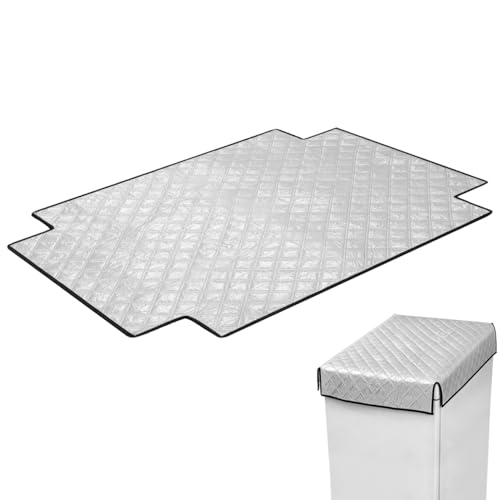 MAGICLULU Insulated Freezer Cover for Outdoor Chest Refrigerator, Aluminum Foil Thermal Blanket for Beverage Cooler, Waterproof Sun Protection Fridge Jacket, 50.3x39.3 Inches Silver Thermal Shield